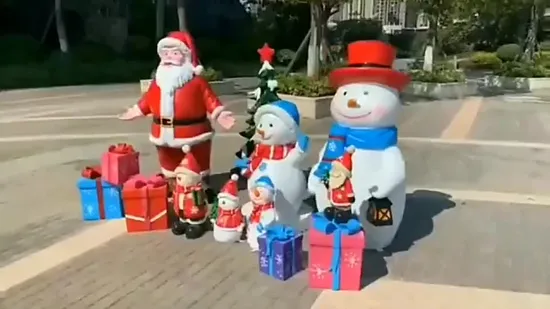 Wholesale Outdoor Christmas Decoration Fiberglass Santa Claus Snowman Figures with Cheap Price