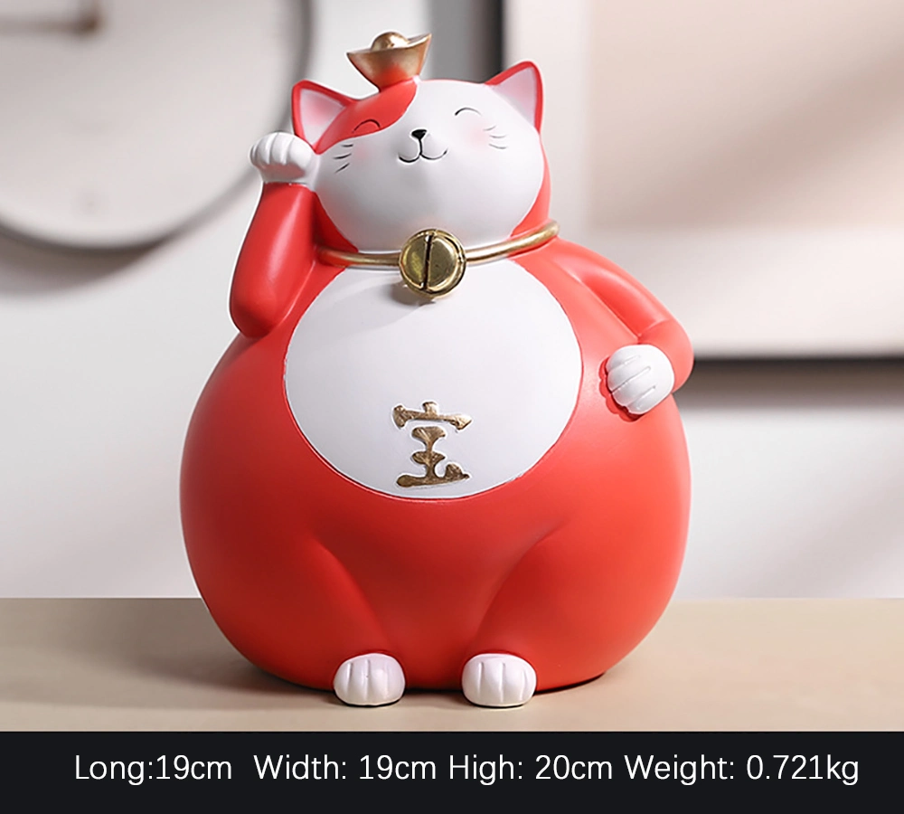 Ceramic Craft Ornaments Cute Lucky Animal Cat for Home Office Decoration Room Decorative Bedroom Entrance