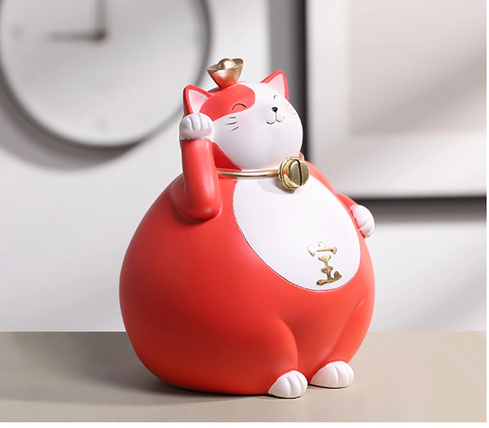 Ceramic Craft Ornaments Cute Lucky Animal Cat for Home Office Decoration Room Decorative Bedroom Entrance