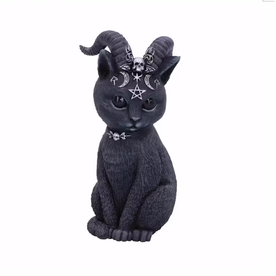 Novos ornamentos de halloween gato mágico resina artesanato autônomo escultura animal janela decorações de mesa